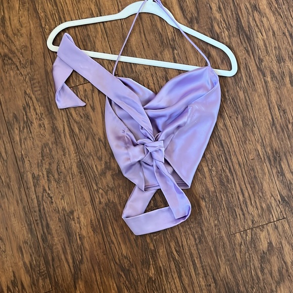LIKE NEW Zara Satin Lavender Top Size XS - Picture 2 of 5